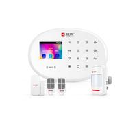 KERUI Système D'Alarme W202 Wi-Fi GSM, Kit de Sécurité pour Maison Connectée Tuya, Compatible avec Alexa, avec Capteur de Porte et Détecteur de