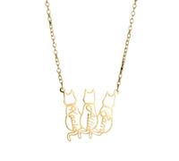 Keruidian Collier personnalisé avec nom de chat, collier personnalisé pour animal de compagnie, cadeau commémoratif pour chat, cadeau pour elle, 3 name, Acier inoxydable, Pas de gemme