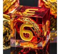 KERWELLSI D&D Jeu de dés DND en résine D&D avec boîte cadeau, bords tranchants rouges polyédriques et RPG, dés pour jeu de rôle Magic Gathering Donjons et Dragons D20 D12 D10 D8 D6 D4