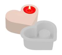 Kerzenform Silikon - 3D Herz Design Bastelform, Flexible Epoxidharz Gießform Valentinstag Dekoration, Wiederverwendbare Liebeskerzen Backform DIY Kunstprojekt | Für Hochzeit Party Zuhause