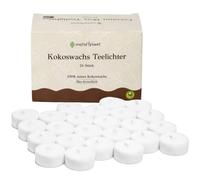 Kerzenmanufaktur Crafted 4 Planet Lot de 24 bougies chauffe-plat en cire de noix de coco - Résistantes - Blanc - Bougies chauffe-plat écologiques sans étui