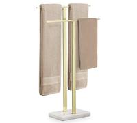 KES Or Porte-Serviettes sur Pied Porte Serviettes 2 Barres avec Base en Marbre Salle de Bain Acier Inoxydable SUS304 Or Brossé, BTH217-BZ