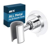 KES Support de pommeau de douche universel adhésif pour toutes les tailles de pommeau de douche, support de pommeau de douche réglable, support mural en métal massif, chrome C208DF-CH