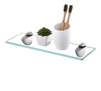 KES tagre en verre de salle de bain 13,7 pouces Organisateur Rectangle Flottant Verre tremp extra pais Fixation murale Finition brosse BGS32