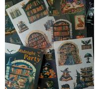 Kesari Autocollants de scrapbook accessoires pour bullet journal, série sorcières Gotic thème Halloween pour décoration, journaling, album photo, blocs-notes, ordinateur, scrapbooking (Gothic Library)