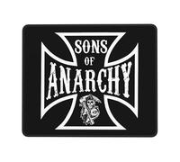 KESATUOT Anarchy Tapis de souris pour bureau et jeux vidéo série TV Sons - Couverture complète - Tapis de souris imprimé avec coutures de précision - Antidérapant et résistant à l'usure - Multicolore