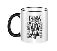 KESATUOT Cute Blinders-Movie Series Peaky Tasse à café en céramique avec poignée pour enfants et adultes 325 ml pour homme et femme