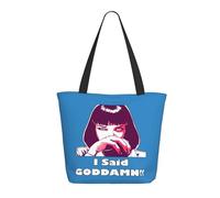 KESATUOT Sac fourre-tout coloré avec fermeture éclair pour femme Fictions Movie Pulp Tote Bag Sac à main pour le shopping, les voyages, le travail, Z-21, Taille unique