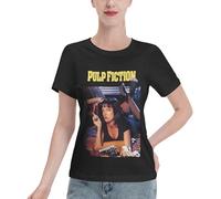 KESATUOT T-shirt à manches courtes pour femme Fictions Movie Pulp - Col rond - Manches courtes - Pour l'été, Z-9, XL