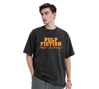 KESATUOT T-shirt d'été unisexe Fictions Movie Pulp vintage en coton délavé à col rond et manches courtes pour homme et femme, Z-27, L