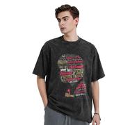 KESATUOT T-shirt d'été unisexe Fictions Movie Pulp vintage en coton délavé à col rond et manches courtes pour homme et femme, Z-3., XL
