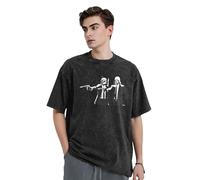 KESATUOT T-shirt d'été unisexe Fictions Movie Pulp vintage en coton délavé à col rond et manches courtes pour homme et femme, Z-18, L