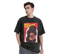 KESATUOT T-shirt d'été unisexe Fictions Movie Pulp vintage en coton délavé à col rond et manches courtes pour homme et femme, Z-25, XL
