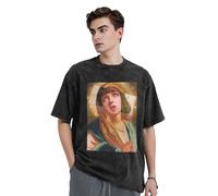 KESATUOT T-shirt d'été unisexe Fictions Movie Pulp vintage en coton délavé à col rond et manches courtes pour homme et femme, Z-37, L