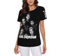 KESATUOT T-shirt imprimé sur toute la surface pour femme One Love Music Direc*Tion Band T-shirt graphique coloré col rond à manches courtes pour femme (S-XXL), C-9., S
