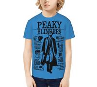 KESATUOT T-shirt unisexe Blinders-Movie Series Peaky Teenager pour garçons, filles, adolescents, adolescents à manches courtes, Z-2, XL
