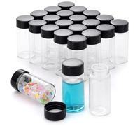 Kesell Lot de 20 fioles en verre de 20 ml avec bouchons à vis - Petits fioles pour huile essentielle et échantillons d'échantillons - Bouteilles transparentes avec couvercles