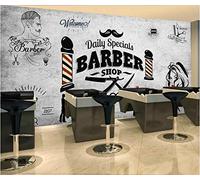 Keshj Rétro Salon De Coiffure Fond Papier Peint Mural Pour La Coiffure Barber Shop Fond Décoration Murale Fonds D'Écran Modernes 3D -300Cmx210Cm