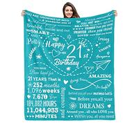 Kesidilo Décorations de 21e anniversaire pour elle, cadeau de 21e anniversaire pour femme, meilleure amie, idée de cadeau pour 21e anniversaire, 127 x 152,4 cm