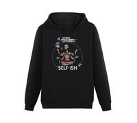 KESIHANXIANGUO Selfish Self-ish Will Wood Unisex Hooded Printed Pullover Hoodies Mens Black Sweatshirts M