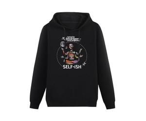 KESIHANXIANGUO Selfish Self-ish Will Wood Unisex Hooded Printed Pullover Hoodies Mens Black Sweatshirts M