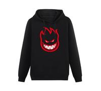 KESIHANXIANGUO Spitfire Skateboard Wheels Bighead Fill Unisex Hooded Printed Pullover Hoodies Mens Black Sweatshirts XL