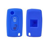 Kesiku Coque Clé Voiture pour Peugeot 207 307 308 407 408 3008 5008 Citroen C2 C3 C4 C5 C6 C8 Télécommande, Protection Coque Clef Silicone Citroen C3 - Bleu