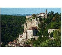 KESIMO France Château Rocamadour Puzzle pour Adultes 1000 Pièces Papery Voyage Cadeau Souvenir 70 * 50cm