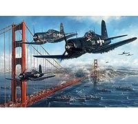 KESIMO Puzzles 1000 pièces pour Adultes 2ème Guerre Mondiale Avions de Chasse Puzzles en Bois 70 * 50cm