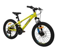 Keskin HT MTB1 20« VTT enfants - 21 vitesses Shimano, pneus gonflables 2.35 », freins à disque, cadre aluminium, vert fluo