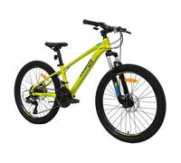 Keskin HT MTB1 24"" VTT pour enfants - 21 vitesses, pneus gonflables 2.35"", freins à disque, cadre aluminium, vert fluo