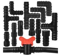 KESLA-Connecteur barbelé de tuyau PE d'irrigation goutte à goutte, extrémité coudée en T, 1/2 en effet, 3/4 ", extension de réparation de tuyau d'eau de jardin, 16mm, 20mm, 25mm, 4 pièces 20mm-Tee-4pc