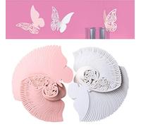 Kesote 100 Pcs Marque Place Bapteme en Kraft, Carte de Verre Papillon, Porte Nom Table, Deco pour Bapteme Fille, Communion, Marriage, Anniversaire, Fête, Noel, Cadeaux (blanc et rose)