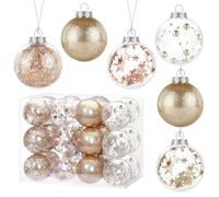 Kesote 24 Pcs Boule de Noel Or Rose pour Decoration Noel Sapin, Deco Noel Interieur Boules de Noel, 6 cm