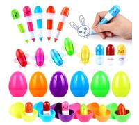 Kesote 24 Pcs Paques Cadeaux pour Oeufs de Paques Jouet avec 12 Oeufs de Paques 12 Stylos Paques Activités Remplir Sachet Pâques Decoration