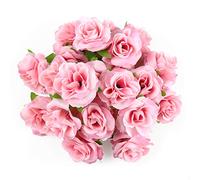 Kesote 50 Pcs Fleurs Artificielles Deco Tête de Rose 4cm, Fausse Fleur Artificielles Roses pour Décoration de Fête Mariage Album Maison - Rose