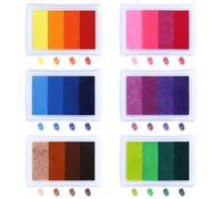 Kesote 6 Pcs Tampon Encreur Tampon Enfant pour Scrapbooking Loisirs Créatifs Peinture Empreinte Doigt Enseignants 24 Couleurs Lavables