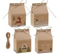 Kesote Boite Cadeau Noel 24 Pcs Boite de Noel pour Bonbons Biscuit Ballotin Chocolat Vide7 x 5 x 10.5 cm