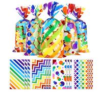 Kesote Sachet Bonbons Anniversaire l’Arc en Ciel 100 Pcs Pochette Cadeau pour Enfant Fille Garcon LGBT Pride Sac Cadeau Anniversaire en Plastique Transparent Cellophane 27 x 13 cm