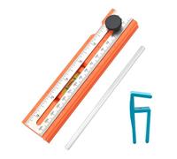 KESOTO 1 Pièce Règle de Menuiserie Instrument de Mesure à Angle Variable avec Niveau pour Scribe Profond Convient Aux Charpentiers Travaux de Rénovatio, 1 Ruler W 4 Clips