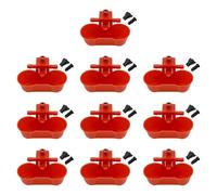 KESOTO 10 Pièces Abreuvoirs Automatiques Bol à Eau Distributeur pour Volaille PP Nettoyage Simple Pratique pour L'Élevage de Chicks Pigeons Canards Lapins, Rouge
