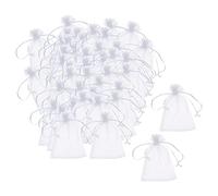 KESOTO 100 Sacs en Filet à Cordon pour Jardin, Idéaux pour Protéger, 10cmx12cm Blanc