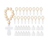 KESOTO 12 Pièces Crucifix Du Rosaire Bois Pendentif Religieux Croix de Prière Collectible Décoration Chrétienne Convient pour Cadeau Encouragement D, 18 Chapelets, 18 Pochettes