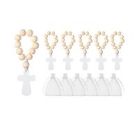 KESOTO 12 Pièces Crucifix Du Rosaire Bois Pendentif Religieux Croix de Prière Collectible Décoration Chrétienne Convient pour Cadeau Encouragement D, 6 Chapelets, 6 Pochettes