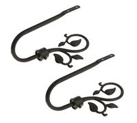 KESOTO 2 Pièces Crochets Muraux En Forme de Feuille pour Rideaux, Noir