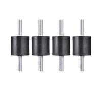 KESOTO 4 Pièces Amortisseur Caoutchouc Fixations Double Filetage Support Antivibrations Cylindrique Pièce Accessoire Professionnel Réalisé en Caoutchouc Élas, 20mmx10mm M6