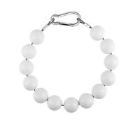 KESOTO Anneau Reteneur de Mât Drapeau Perles Chaîne Métallique Résistante Manchon PVC Utilisation Adapté à Mât de Drapeau Événements Administration, Blanc