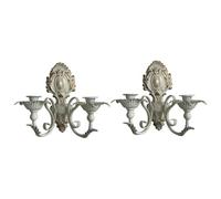 KESOTO Applique Murale Décorative Candélabre Rétro, Porte-bougie pour Salon Ou, Blanc