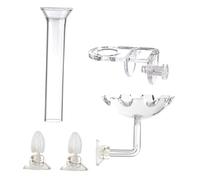 KESOTO Aquarium Lot Tube Alimentation Crevette Poisson Assiette Anti-flottement Accessoires Pratiques Matériau Acrylique Verre Transparent Adapté à L'Élevage, Tube de 35 Cm