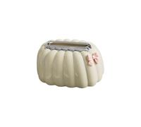 KESOTO Boîte à Mouchoirs Imperméable Couvercle Support de Papier Facial Distributeur de PP Robuste avec Conception Coquillage pour Salle de Bain, Blanc